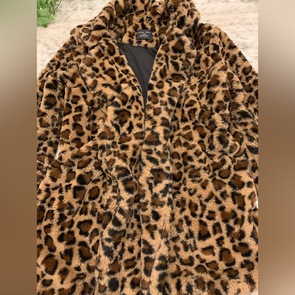 Leopard print faux fur coat - Picture 3 of 7